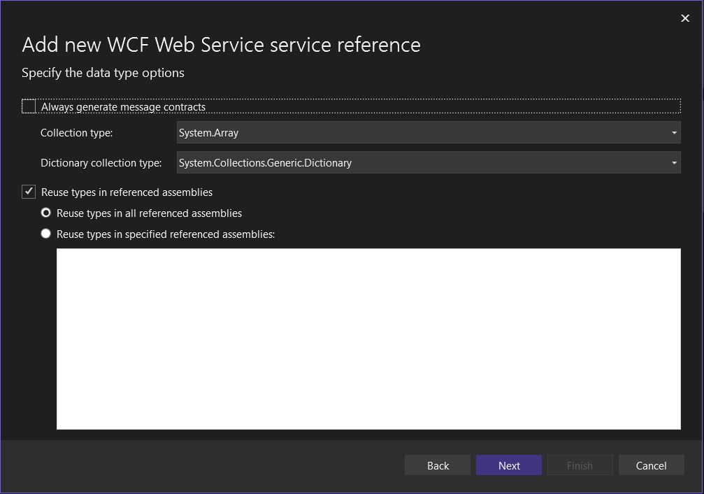 Specify Data Type Options